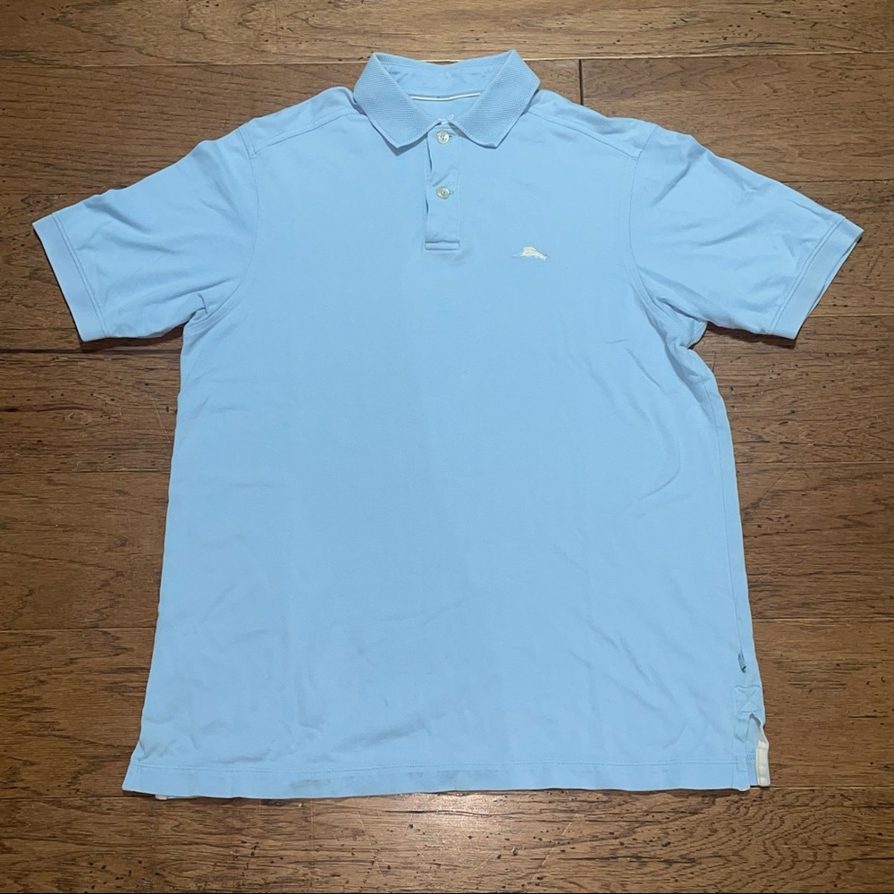 TOMMY BAHAMA Supima cotton blend golf shirt in baby blue Sz Small Mens. (S)